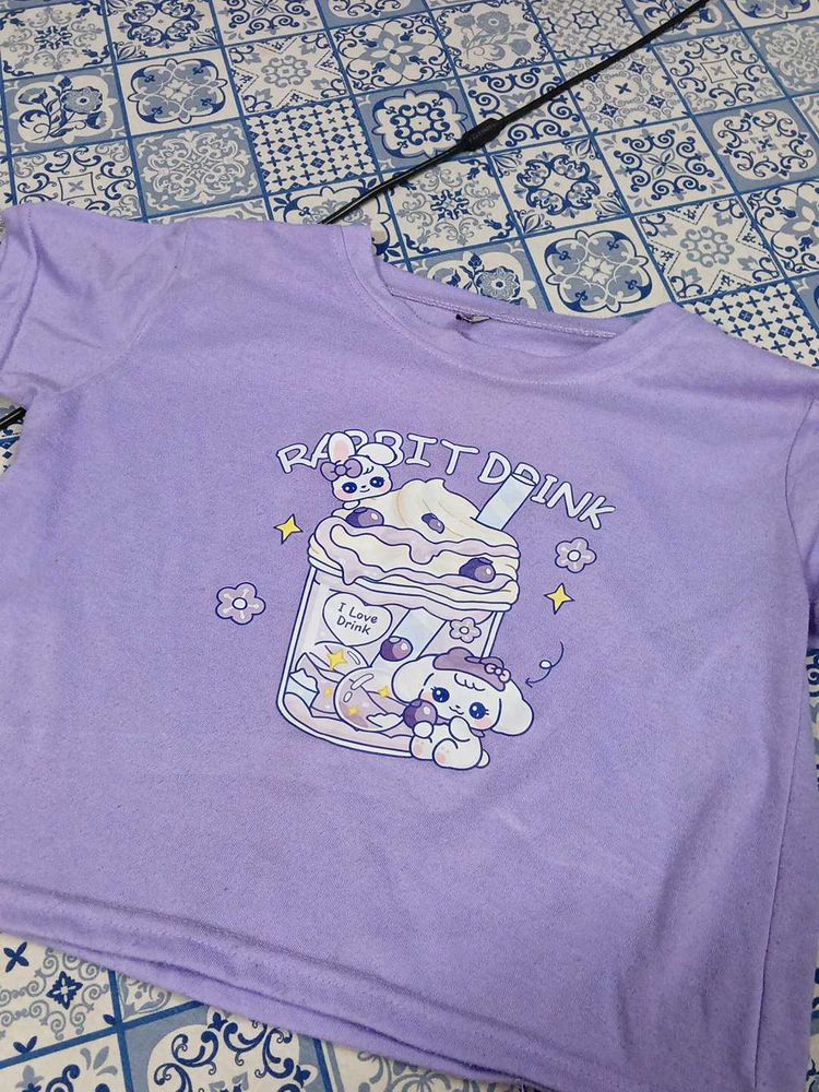 Cute Purple Rabbit Drink T-Shirt