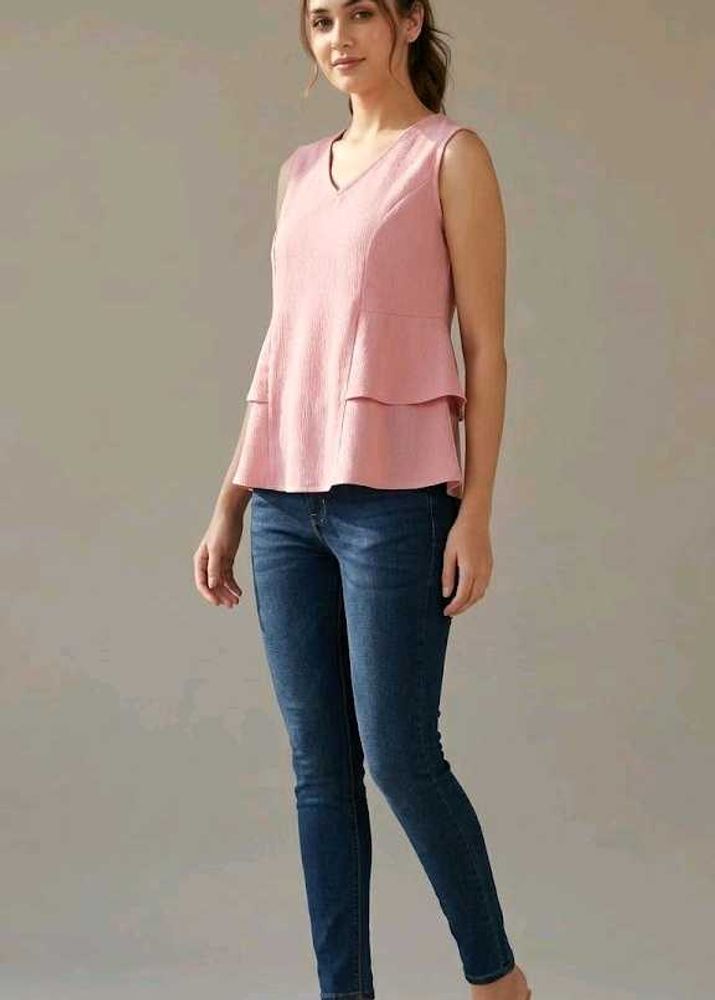 Chic Pink Peplum Top