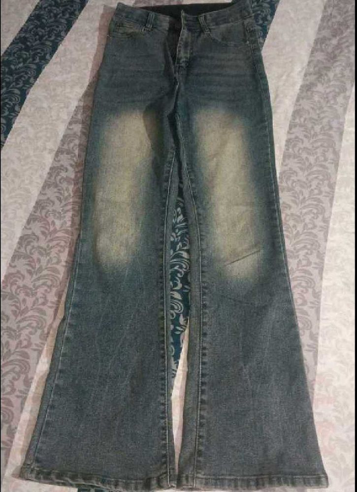 Flared Blue Wash Jeans