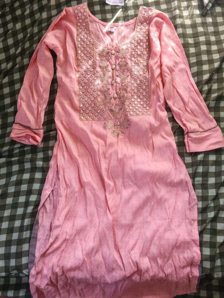 SALE❗peach embroidery festive kurta