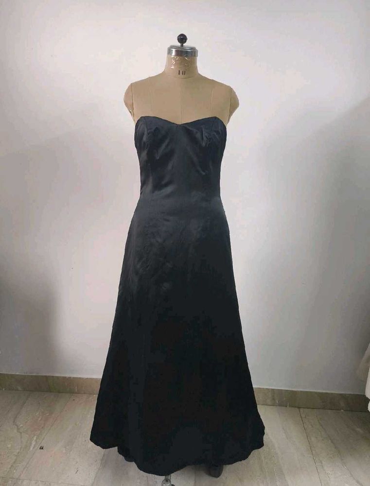 Elegant Satin Black Dress