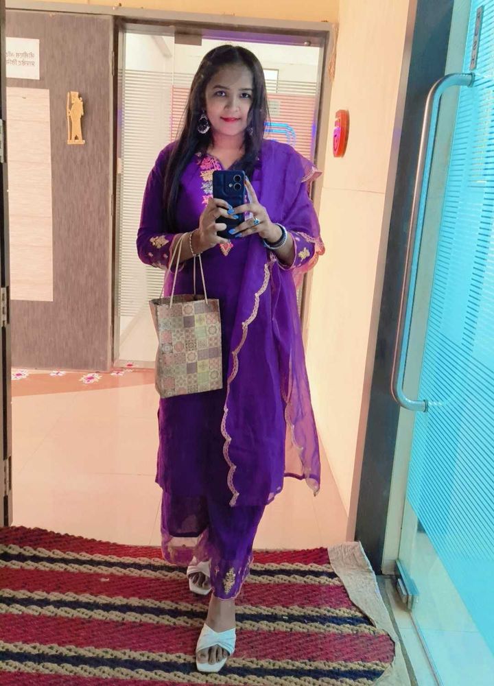 Elegant Purple Kurta Set with Dupatta