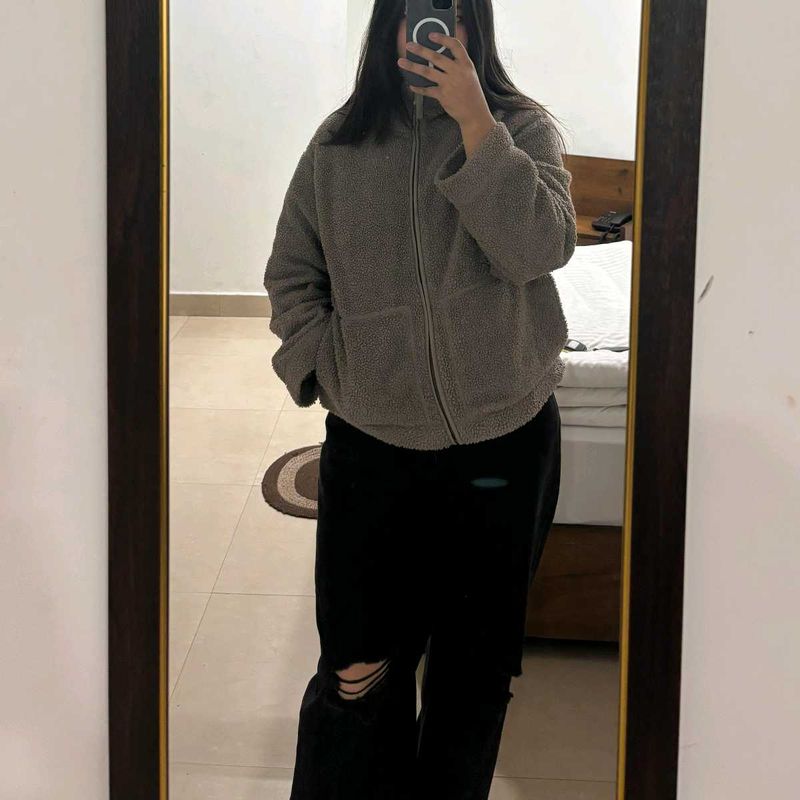 Cozy Grey Fleece Jacket