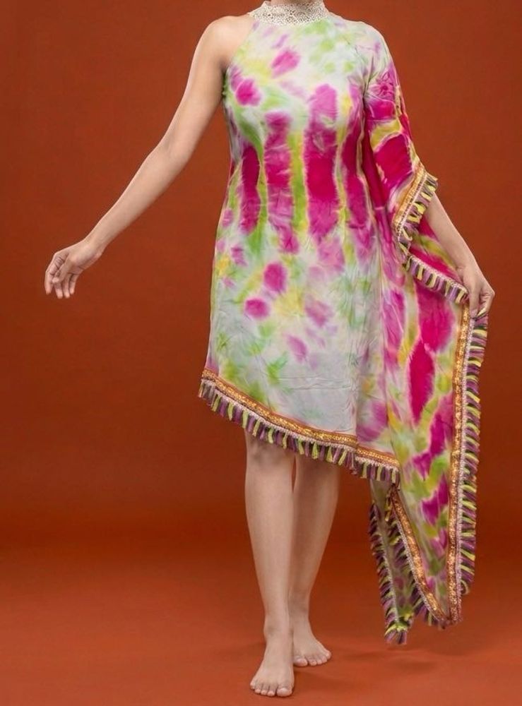 Bohemian Tie-Dye Kaftan Dress