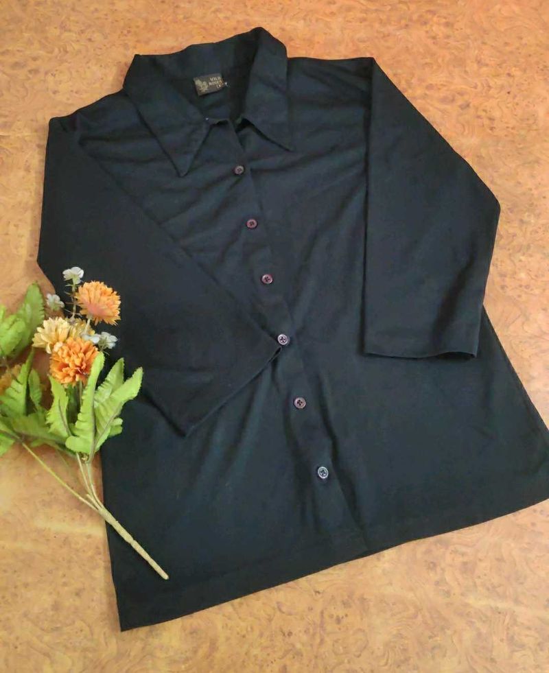 🔥Sale🔥Classic Black Button-Up Shirt Top