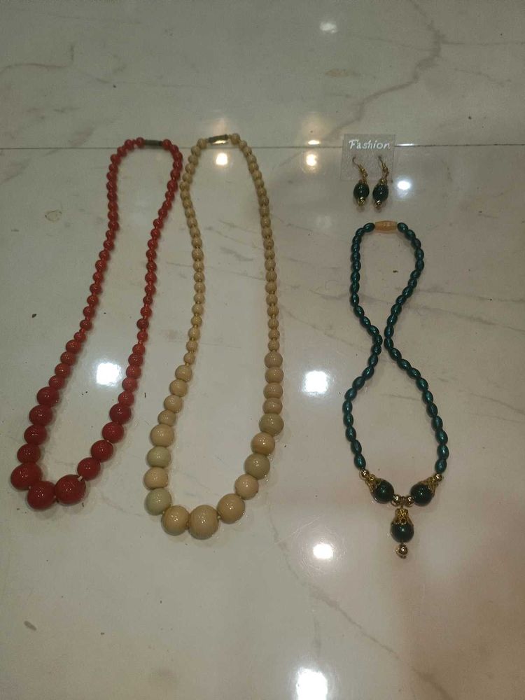 Assorted Beaded Necklaces &amp; Earrings Set