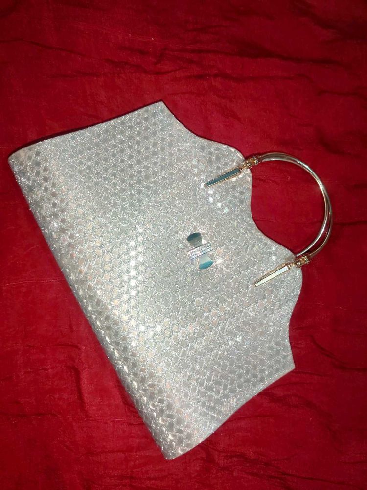 Sparkling Silver Evening Clutch