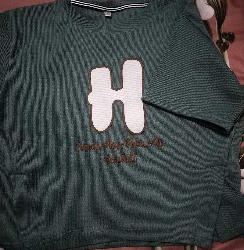 Green "H" Graphic T-Shirt