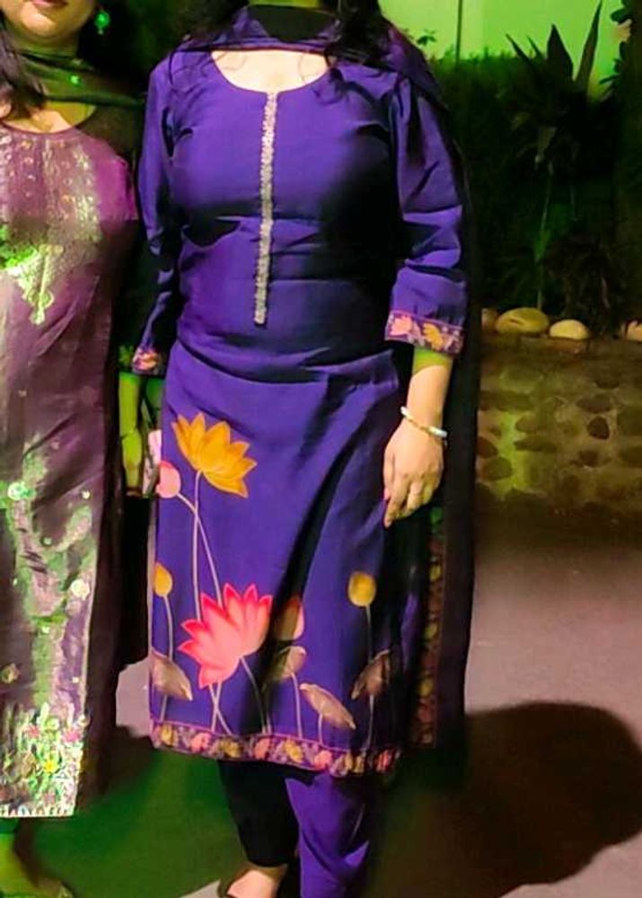 Purple Floral Print Salwar Kameez|Price Slashed😍
