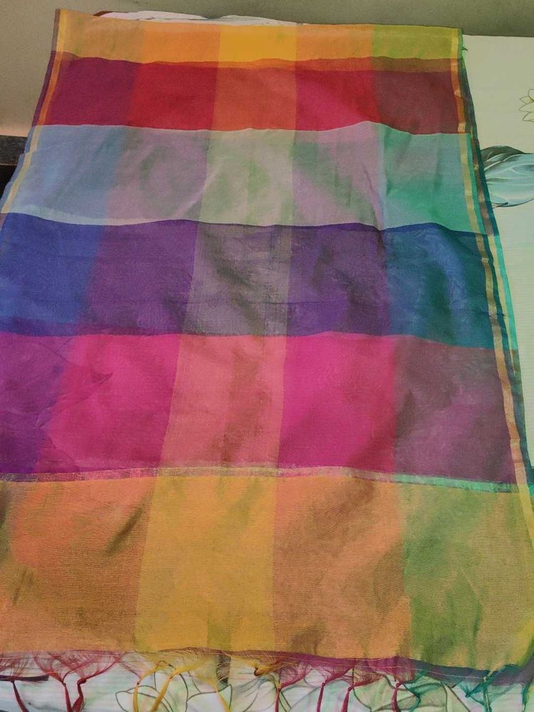 Rainbow Checkered dupatta