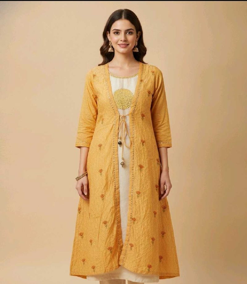 Elegant Off white colour Kurti with Shrug