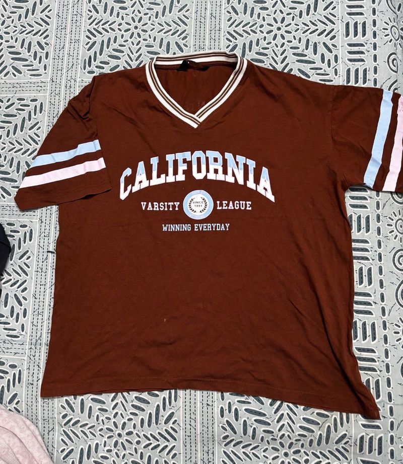 Brown California Varsity T-Shirt
