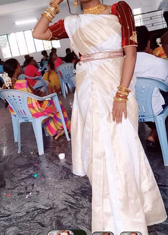 Elegant White Saree