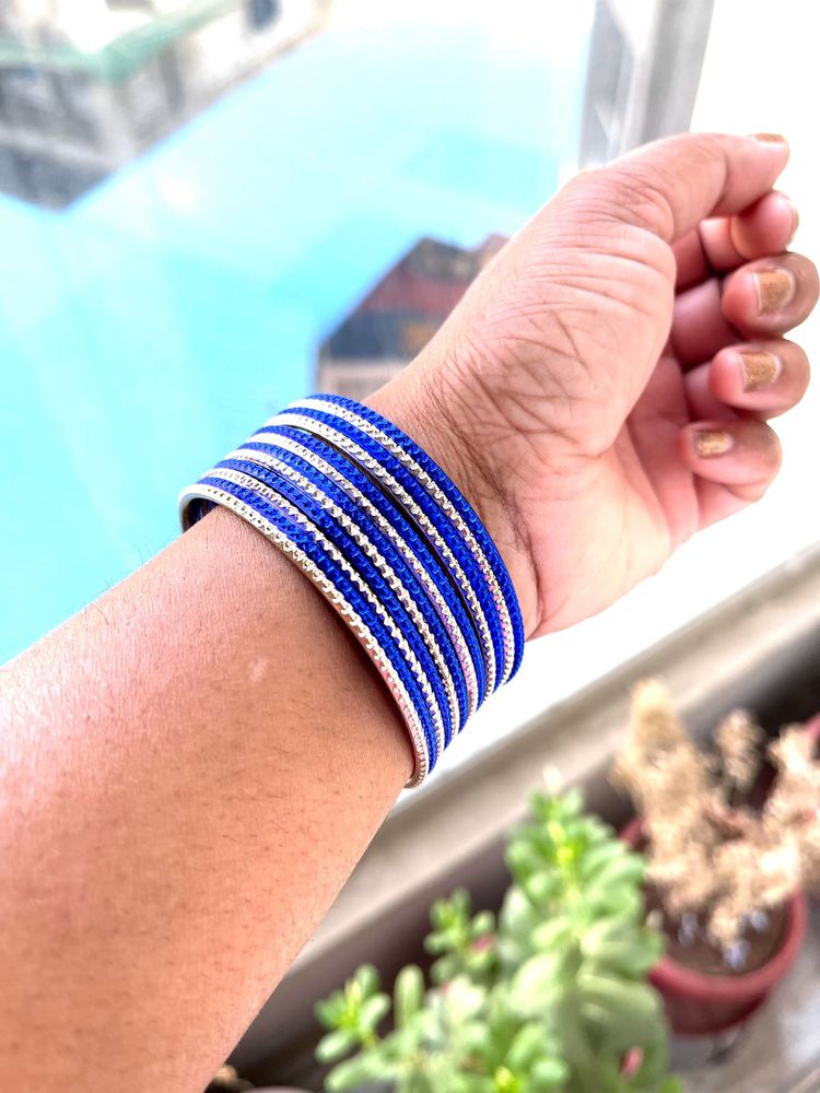 White And Blue Bangles