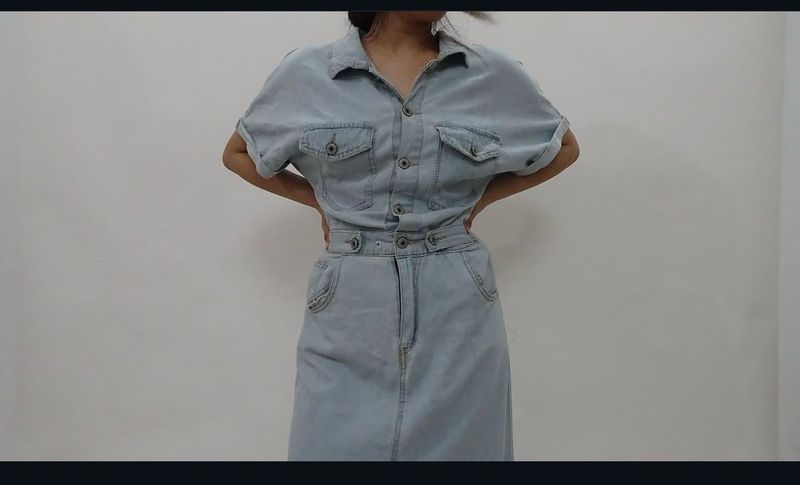 Light Wash Denim Shirt Dress