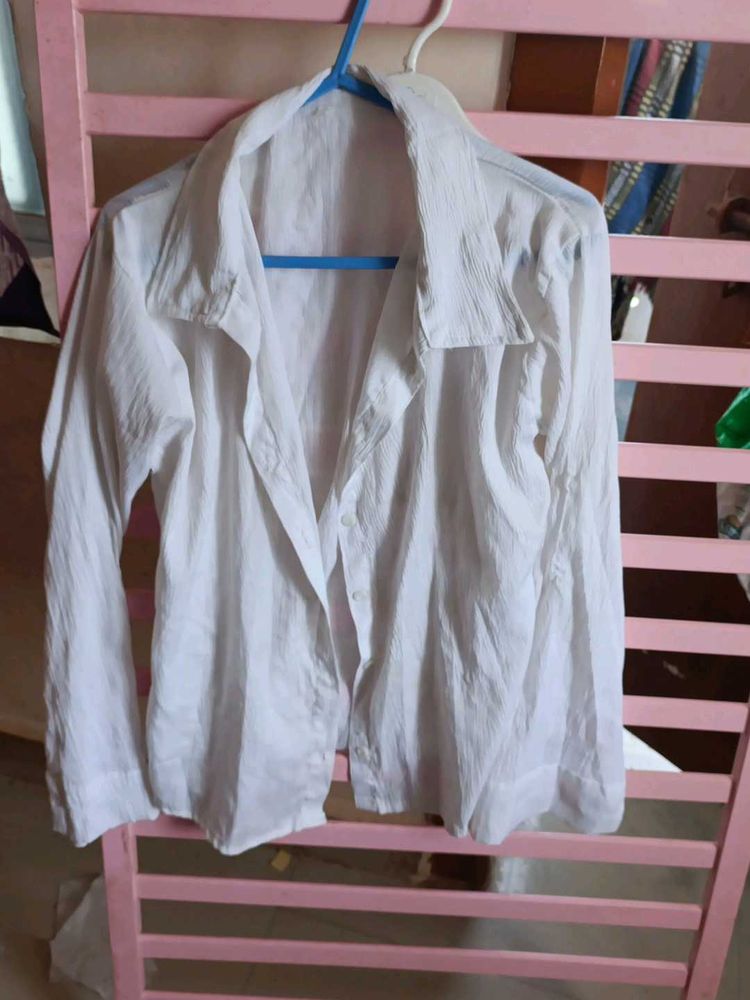 Classic White Button-Up Shirt