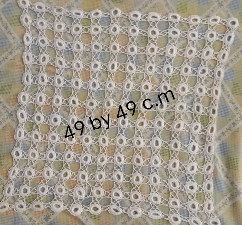 Handmade White Crochet table cover