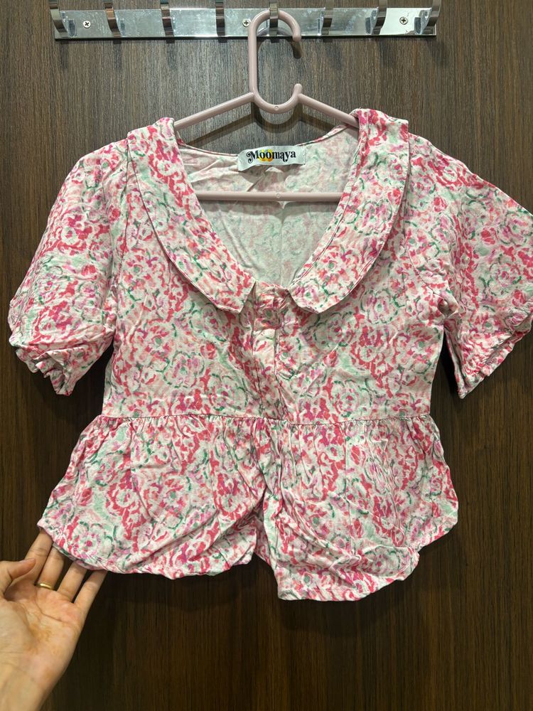 Floral Print Peplum top