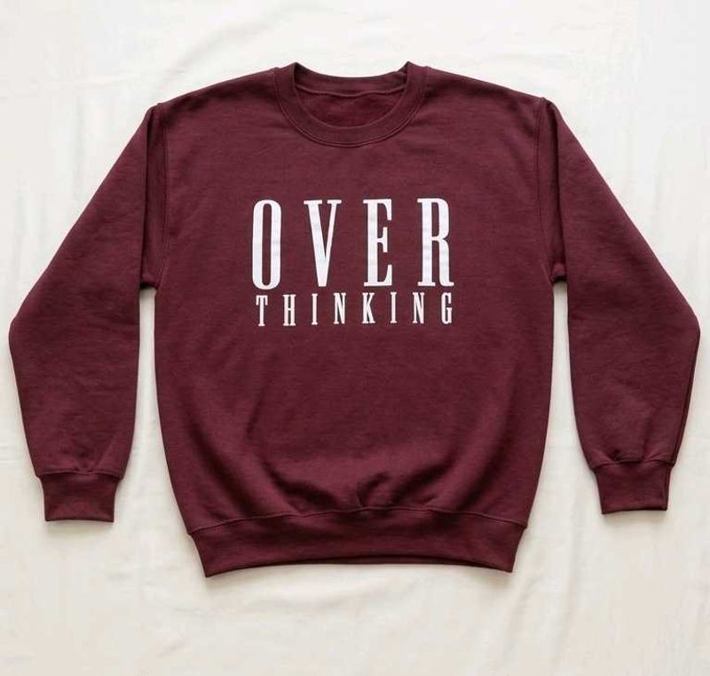 brown "Overthinking" Graphic Sweatshirt hoodie