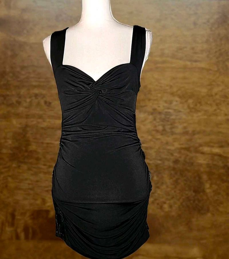 Chic Black Ruched Dress