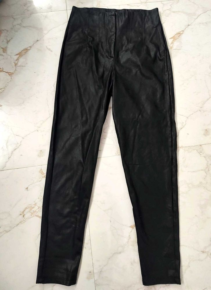Y2K Black Faux Leather Pants
