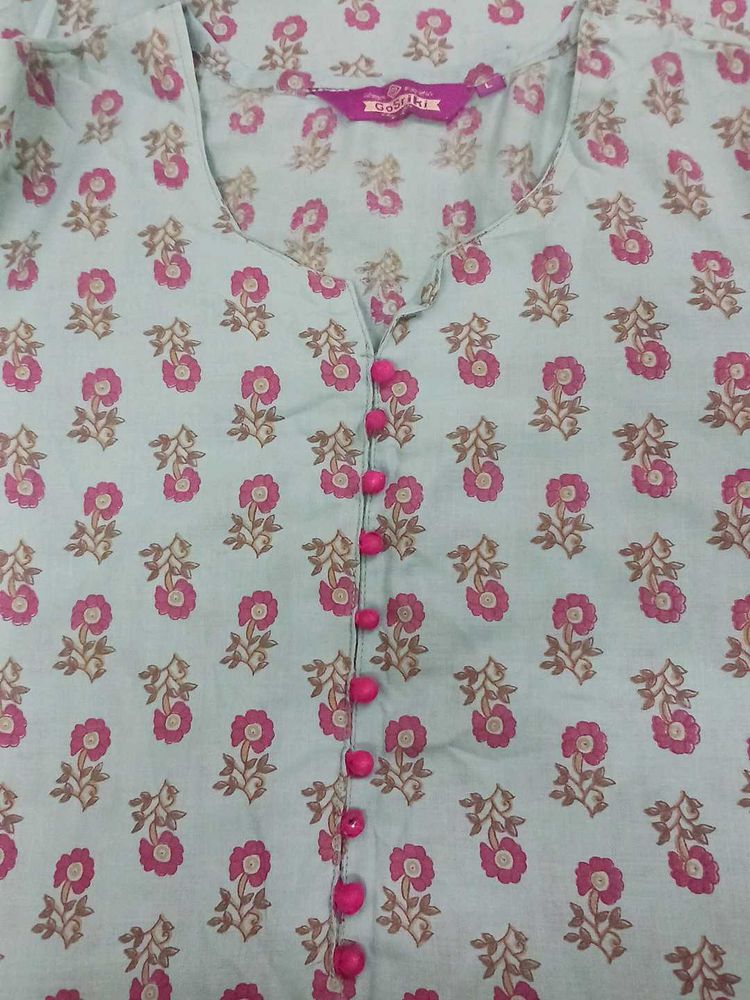 Light green Floral Print Kurta