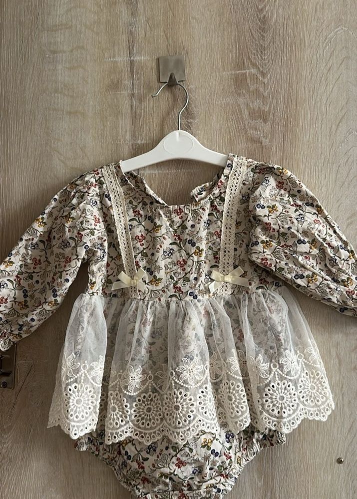 Adorable Floral Baby Girl Romper Dress