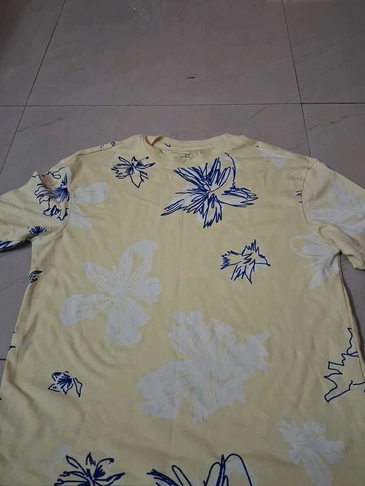 Yellow Floral Print T-Shirt