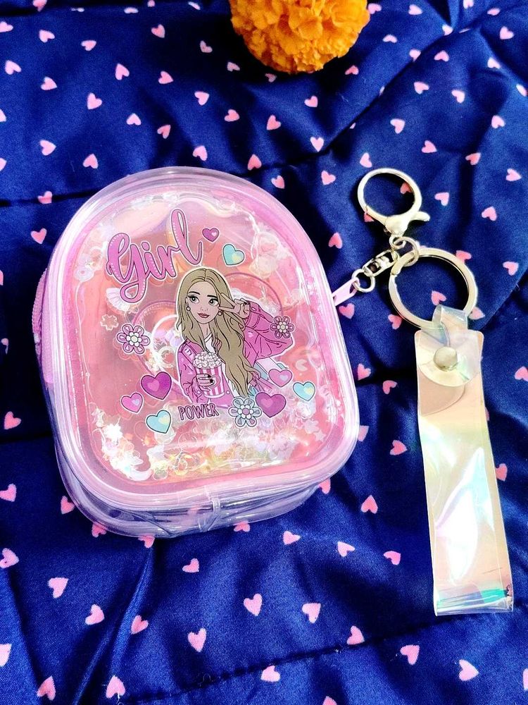 ❤️Keychain Girl Power Coin Purse 🎀