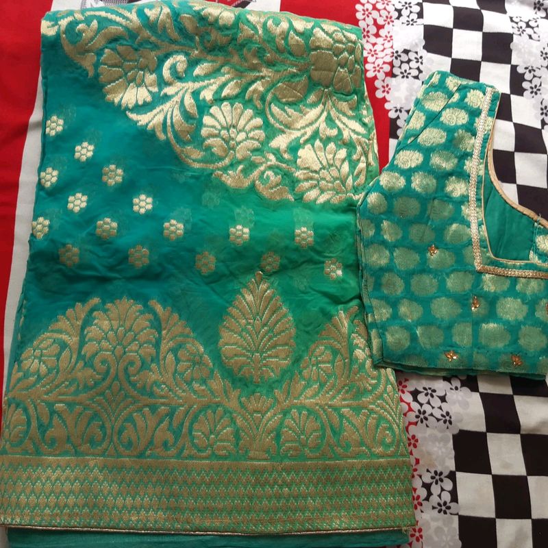 Saree Heavy In Blue Color