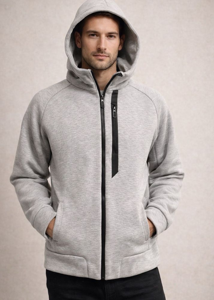 Gray Zip-Up Hoodie