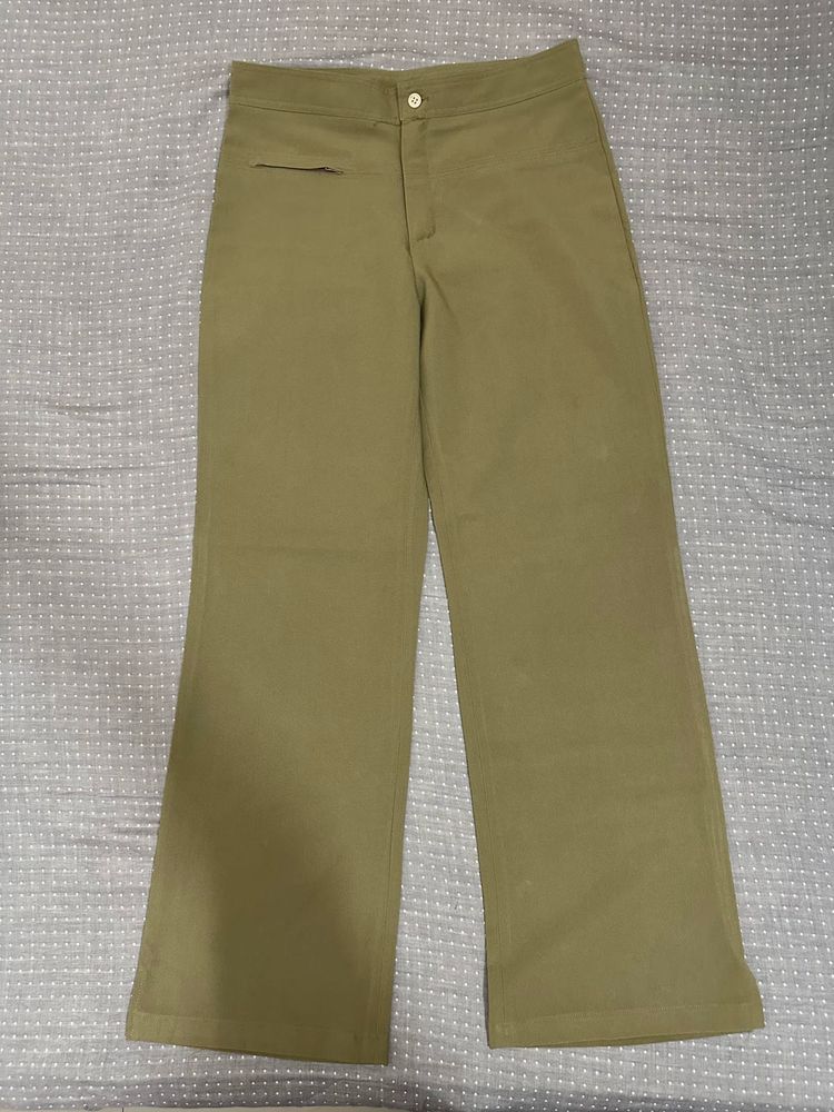 Olive Green Wide Leg Pants