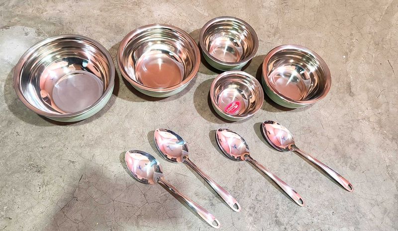 Stainless Steel cook and serve handi set