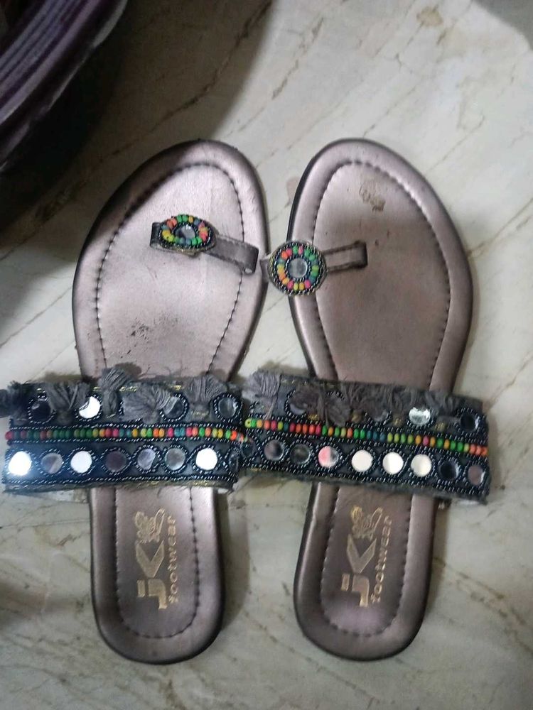Embellished Flat Sandals