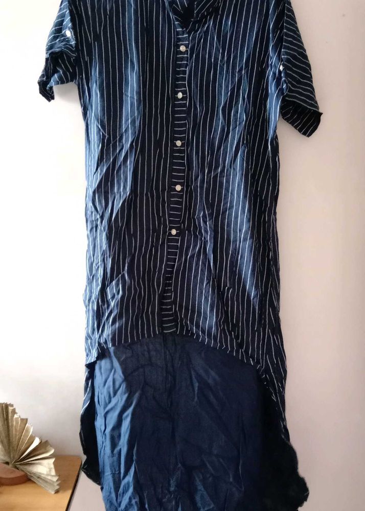 Navy Striped up down kurti