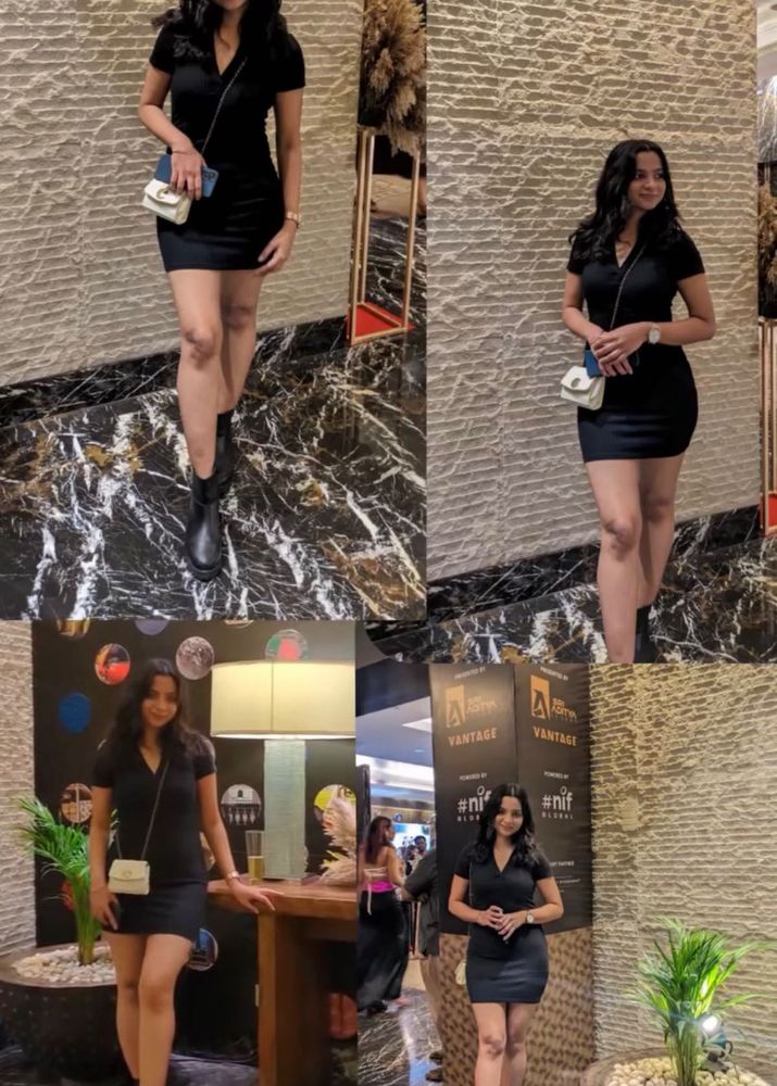 ribbed Black Mini Dress
