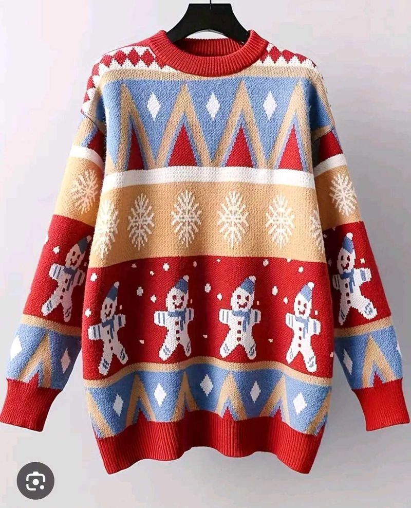 Festive Christmas Snowman Mohair Sweater