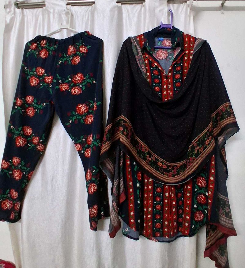 Floral Print cord Set with Dupatta