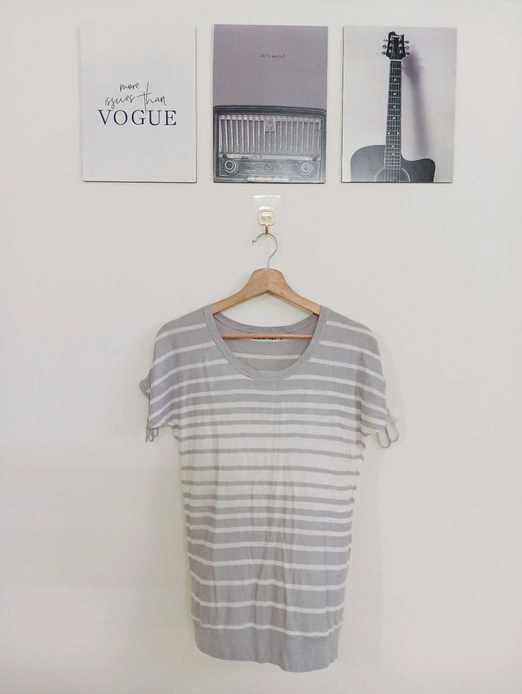 Striped Knit Tunic Top