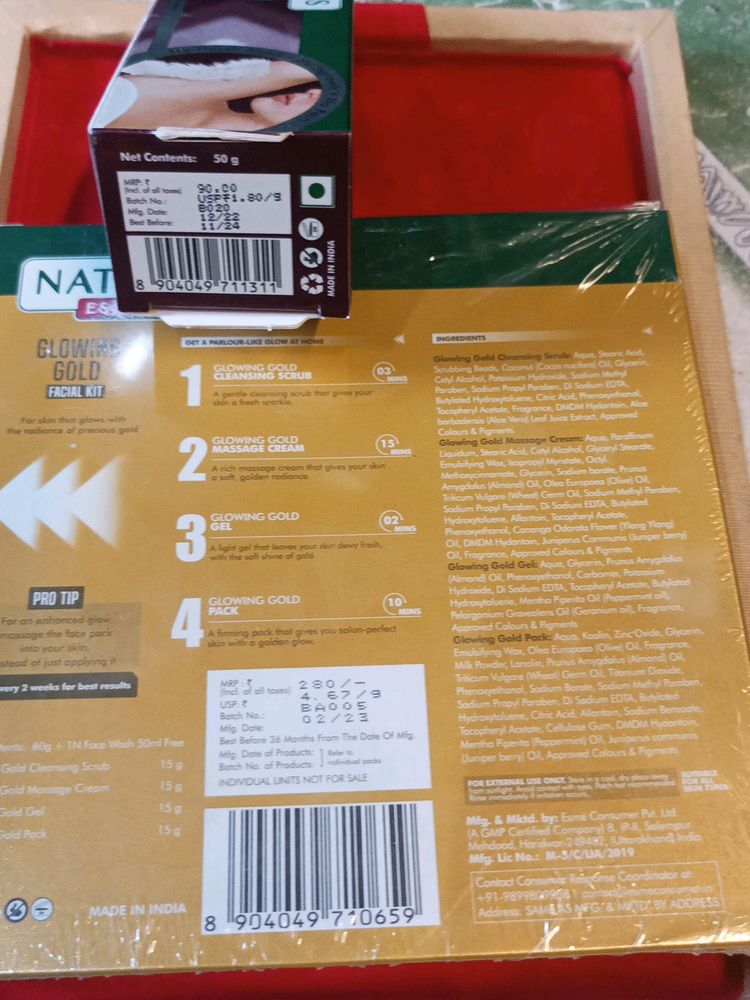 Nature's Gold Facial Kit With Nature's Diamond Hair Removal Cream Combo
