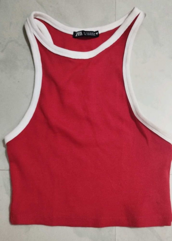 Zara Red Crop Top