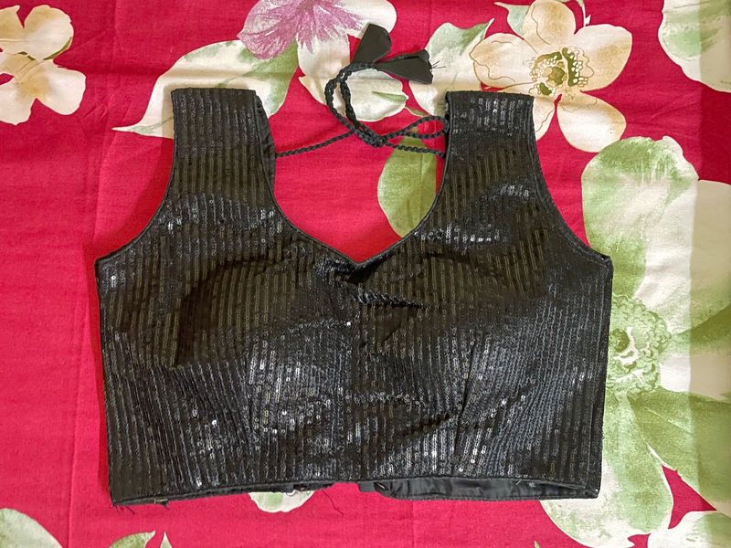 Black Sequins Blouse