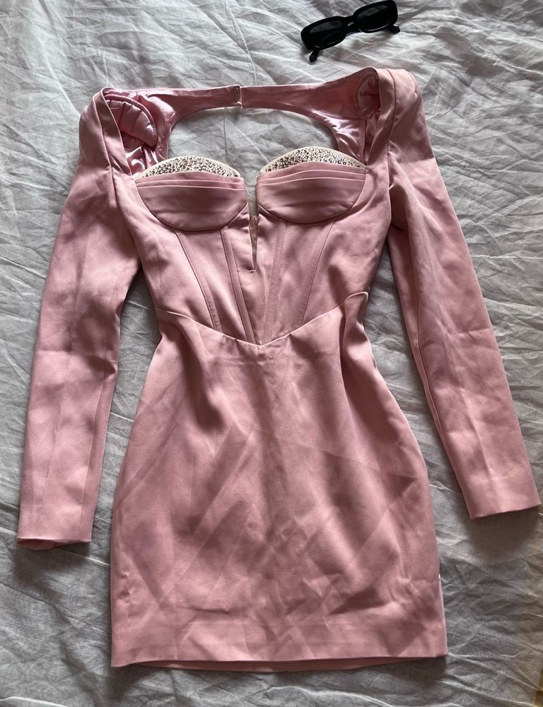 Elegant Pink Corset Mini Dress