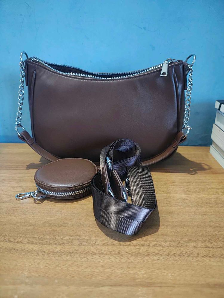 H&amp;M Brown shoulder Bag with Coin Pouch