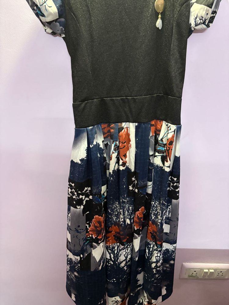 Patterned Fit &amp; Flare Dress