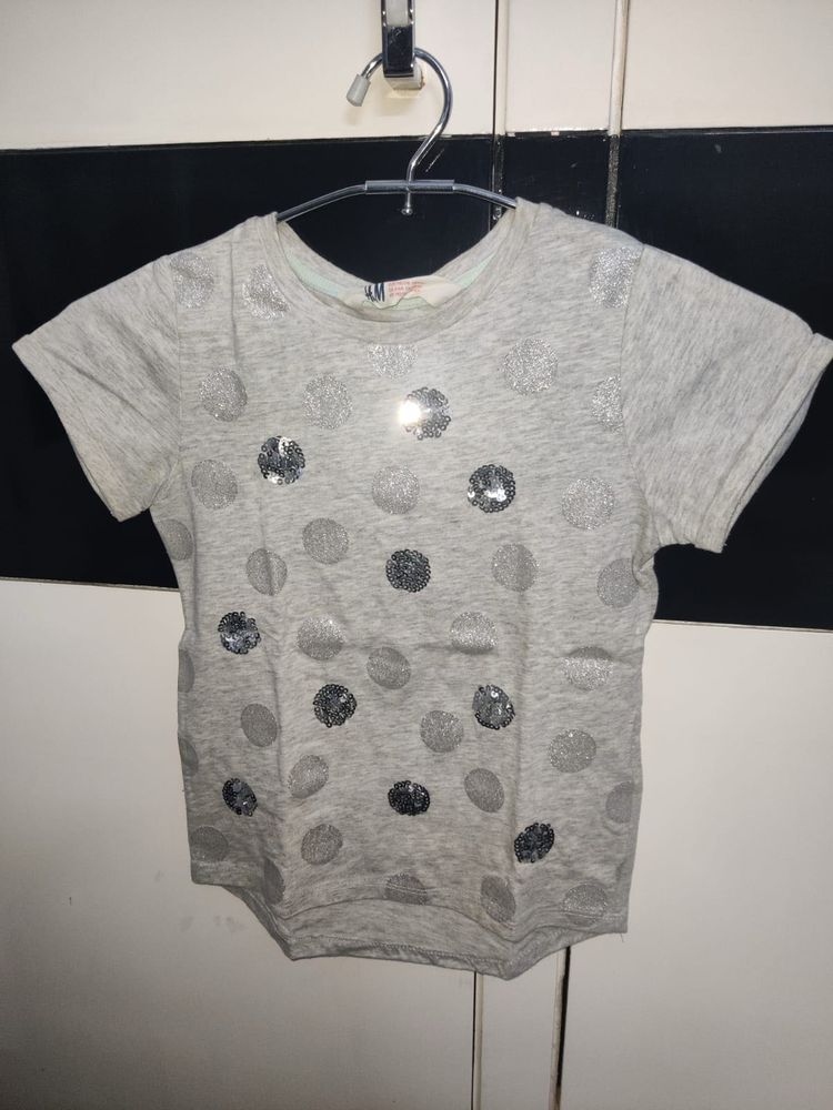 Cute Grey Polka Dot Tee