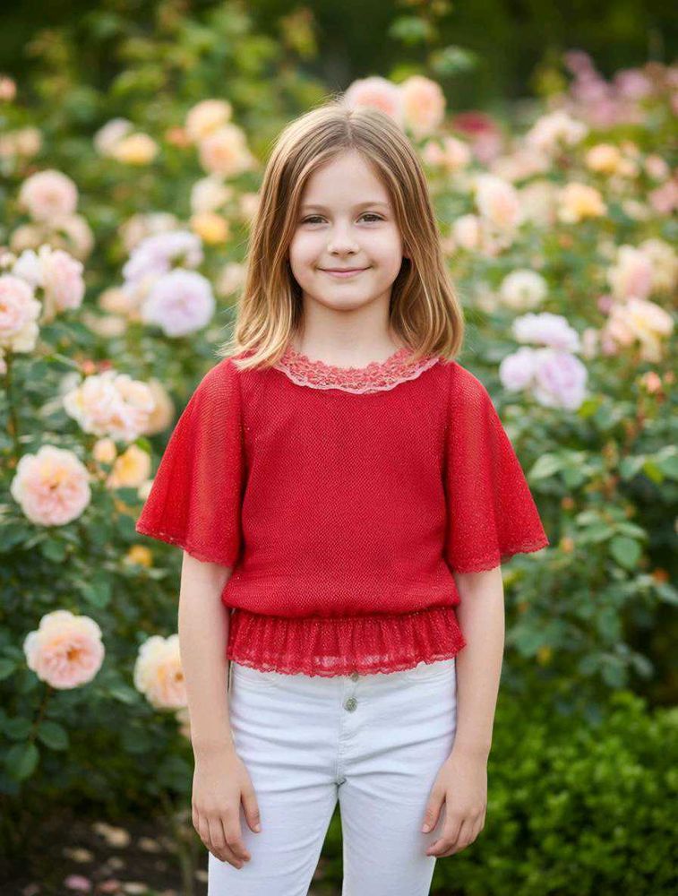 Chic Red Top and jeans