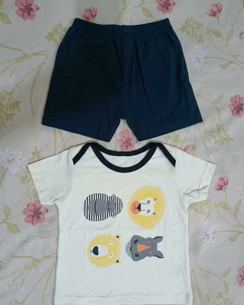 Cute New Animal Print T-Shirt and Shorts Set