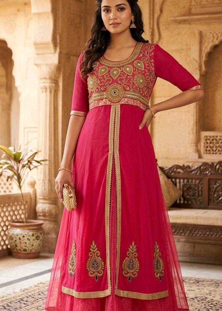 Elegant Pink Ethnic Gown