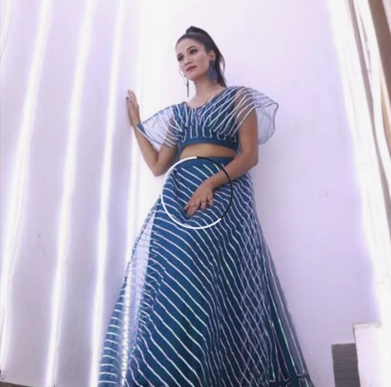 Elegant Striped Lehenga Choli Set